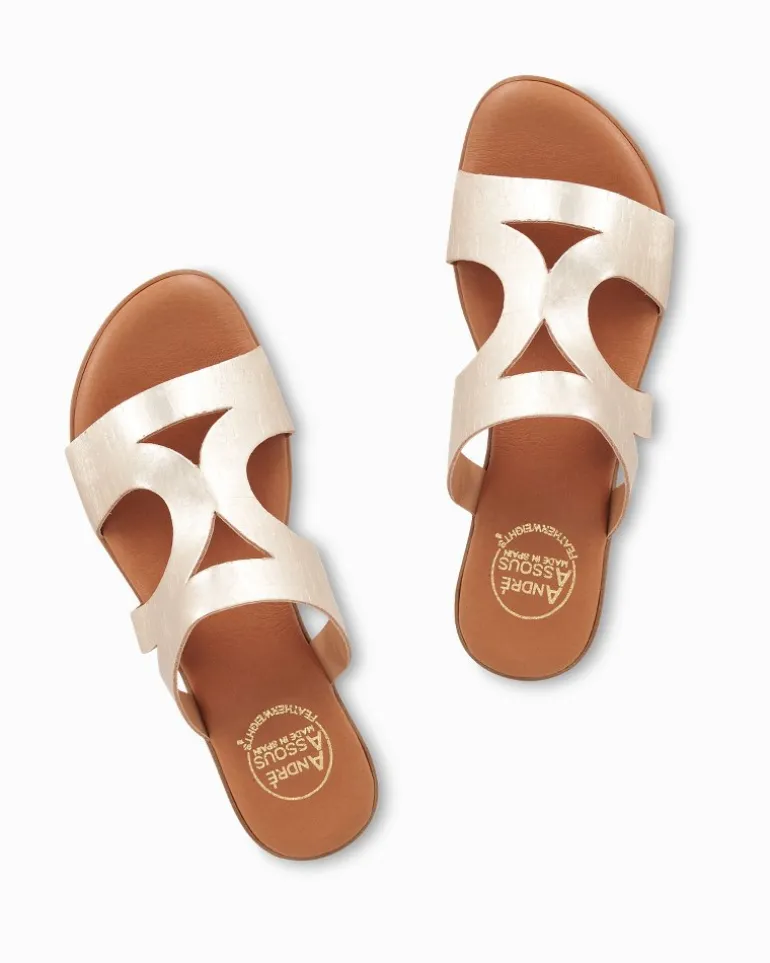 Online Tommy Bahama André Assous Nailea Metallic Cork Featherweights™ Sandals Platino