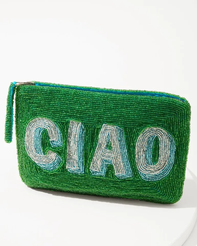 Sale Tommy Bahama Ciao Beaded Clutch Green