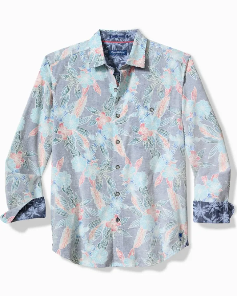 Online Tommy Bahama Coastline Cord Stretch Shoreline Vines Shirt Dockside Blue