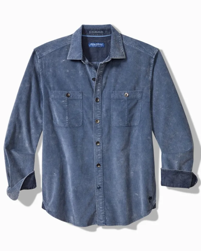 Outlet Tommy Bahama Coastline Cord Stretch Sun Fade Double-Pocket Shirt Bering Blue