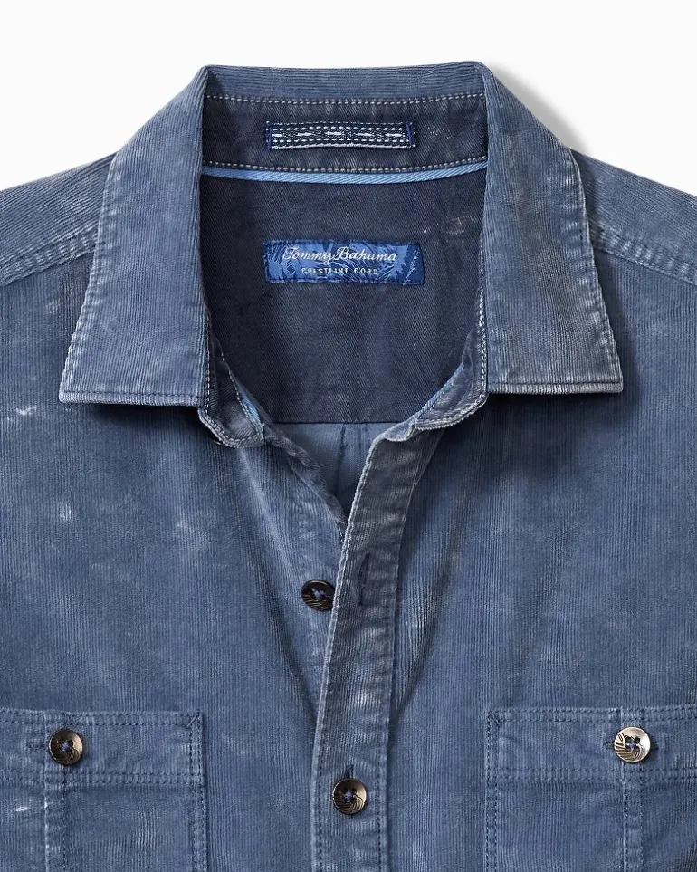 Outlet Tommy Bahama Coastline Cord Stretch Sun Fade Double-Pocket Shirt Bering Blue