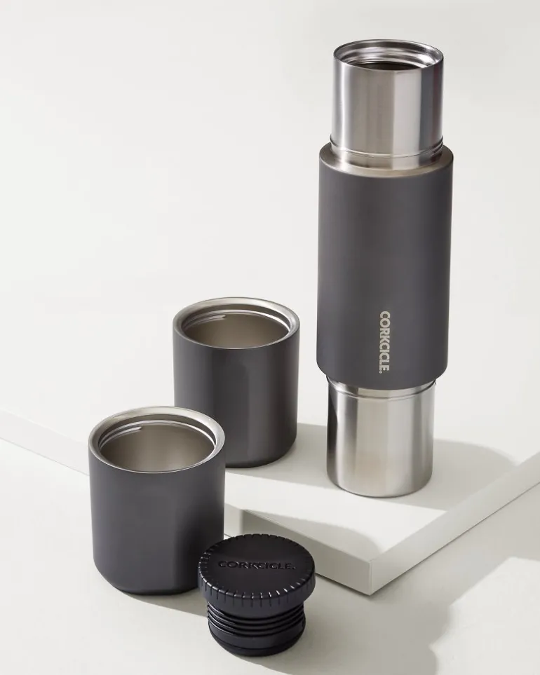 New Tommy Bahama Corkcicle® 36-oz. Travel Thermos With Built-In Cups Slate