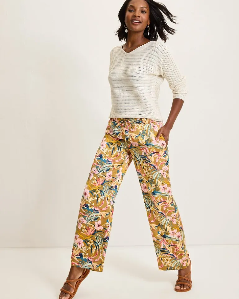 Online Tommy Bahama Flora Amora Satin Pants Greek Olive