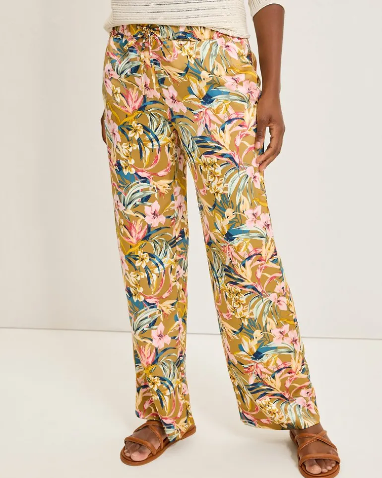 Online Tommy Bahama Flora Amora Satin Pants Greek Olive
