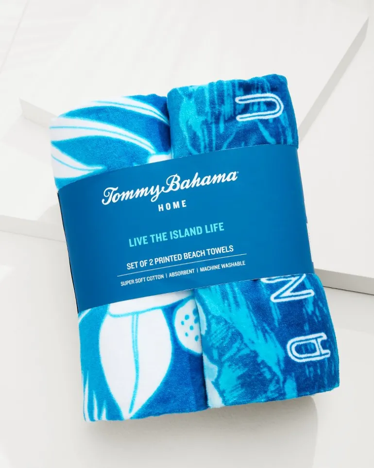 Shop Tommy Bahama High Tide Hangout & Island Cays Blooms Beach Towels — Set of 2 Multicolor