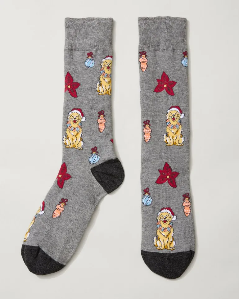New Tommy Bahama Howliday Cheer Socks Grey Heather