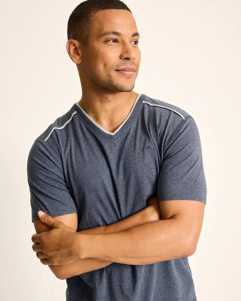 Online Tommy Bahama Jersey Short-Sleeve V-Neck T-Shirt Heathered Blue