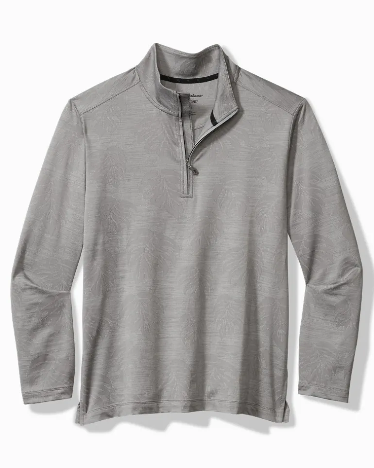 Flash Sale Tommy Bahama Monstera Fade IslandZone® Half-Zip Sweatshirt Ultimate Gray