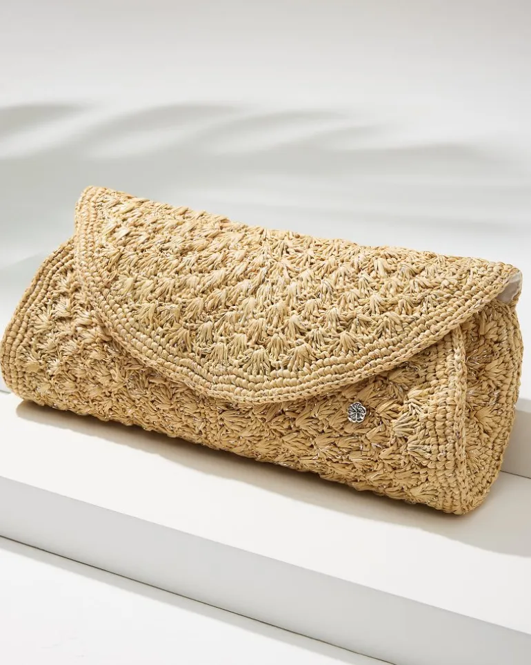 Discount Tommy Bahama Rimini Raffia Clutch Natural/Silver