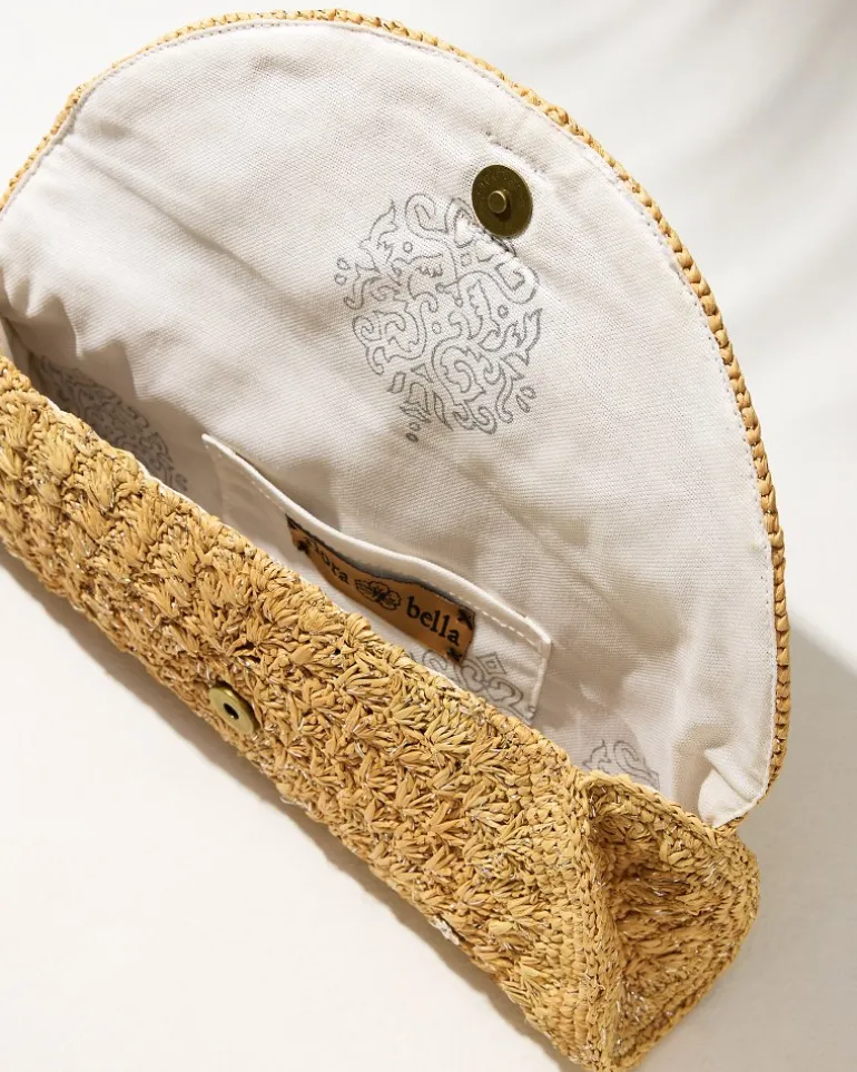 Discount Tommy Bahama Rimini Raffia Clutch Natural/Silver