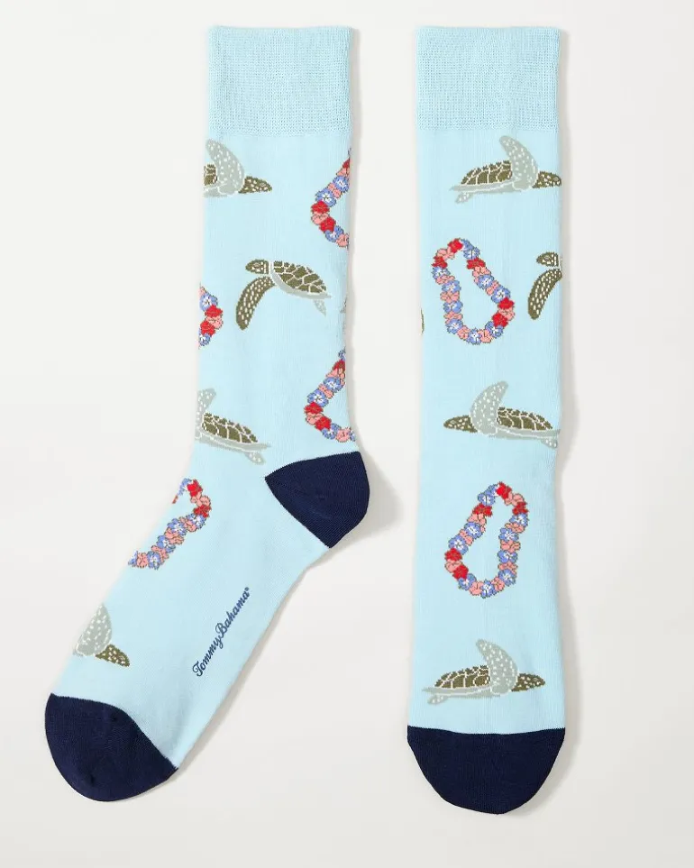 Hot Tommy Bahama Turtle-ific Socks Sterling Blue