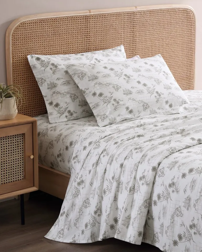 Cheap Tommy Bahama Vintage Map 4-Piece King Sheet Set Brown