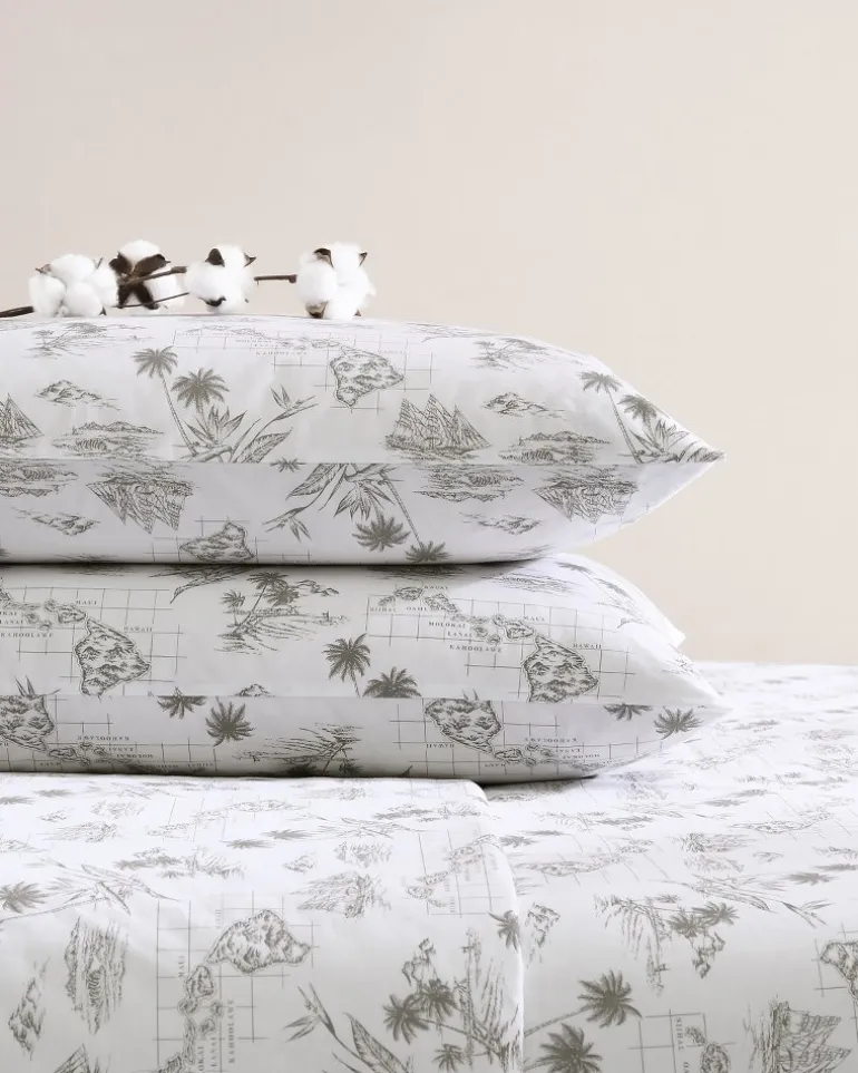 Cheap Tommy Bahama Vintage Map 4-Piece King Sheet Set Brown