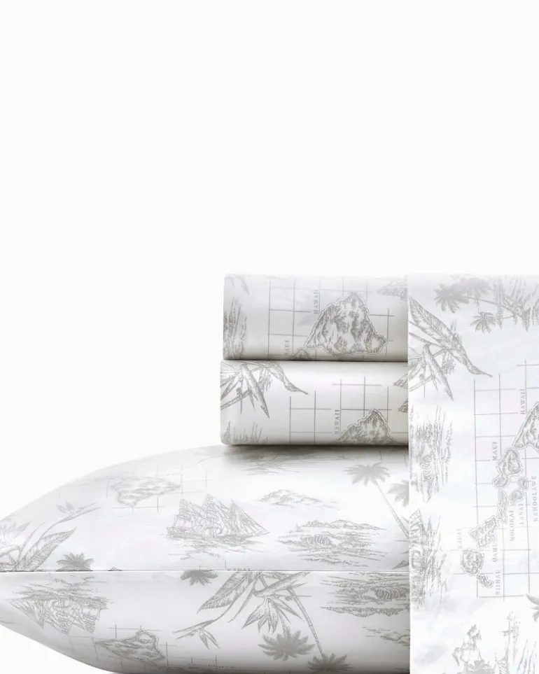 Sale Tommy Bahama Vintage Map Sheet Set, King Grey